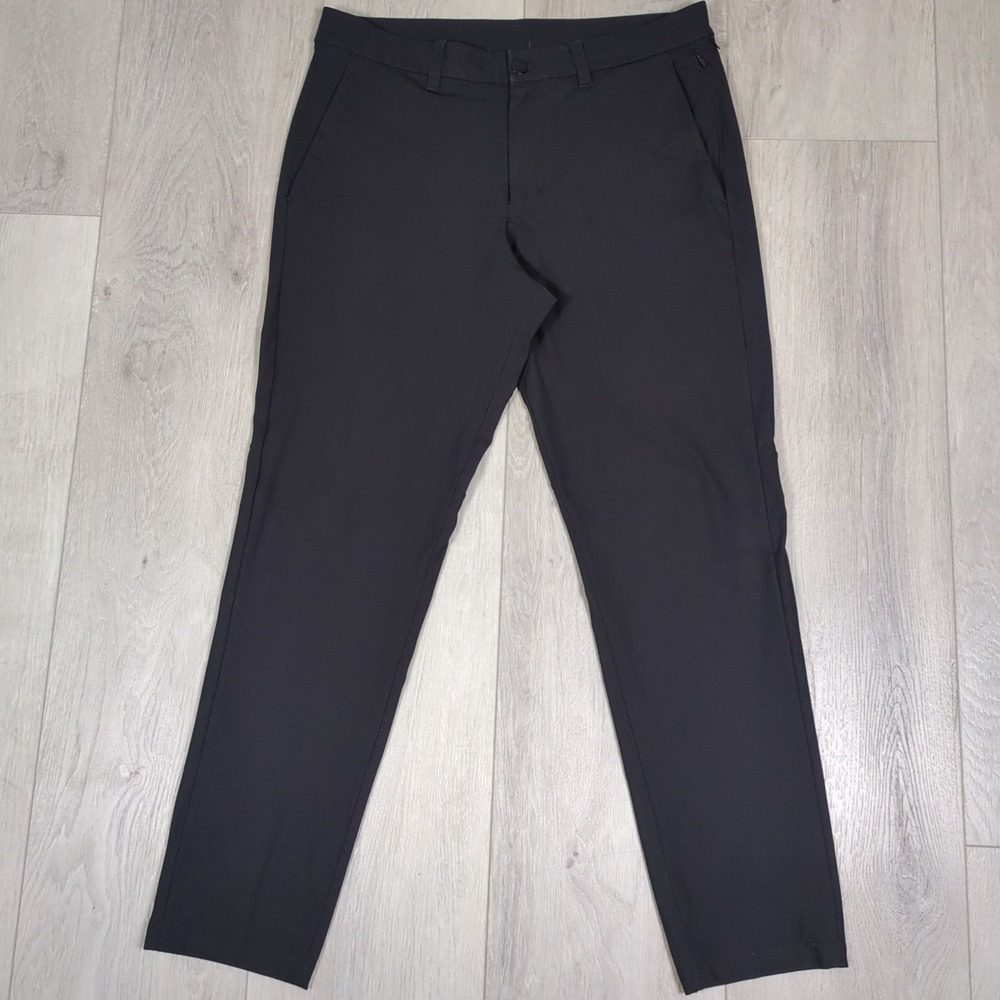 Lululemon Commission Pants Mens 34x30 Black Slim ABC Warpstreme Tapered LM5975S